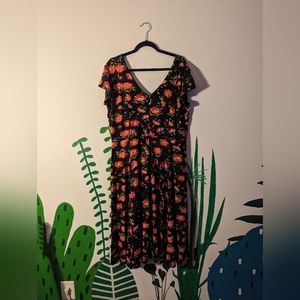 THYME AND HONEY Midi Floral Button Front Dress